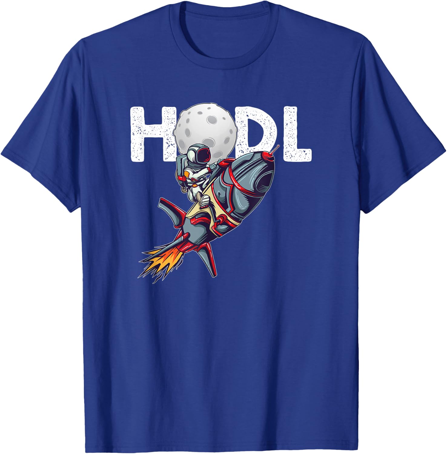 Bitcoin "HODL" Astronaut Crypto To The Moon Funny T-Shirt - T-Shirt | Royal