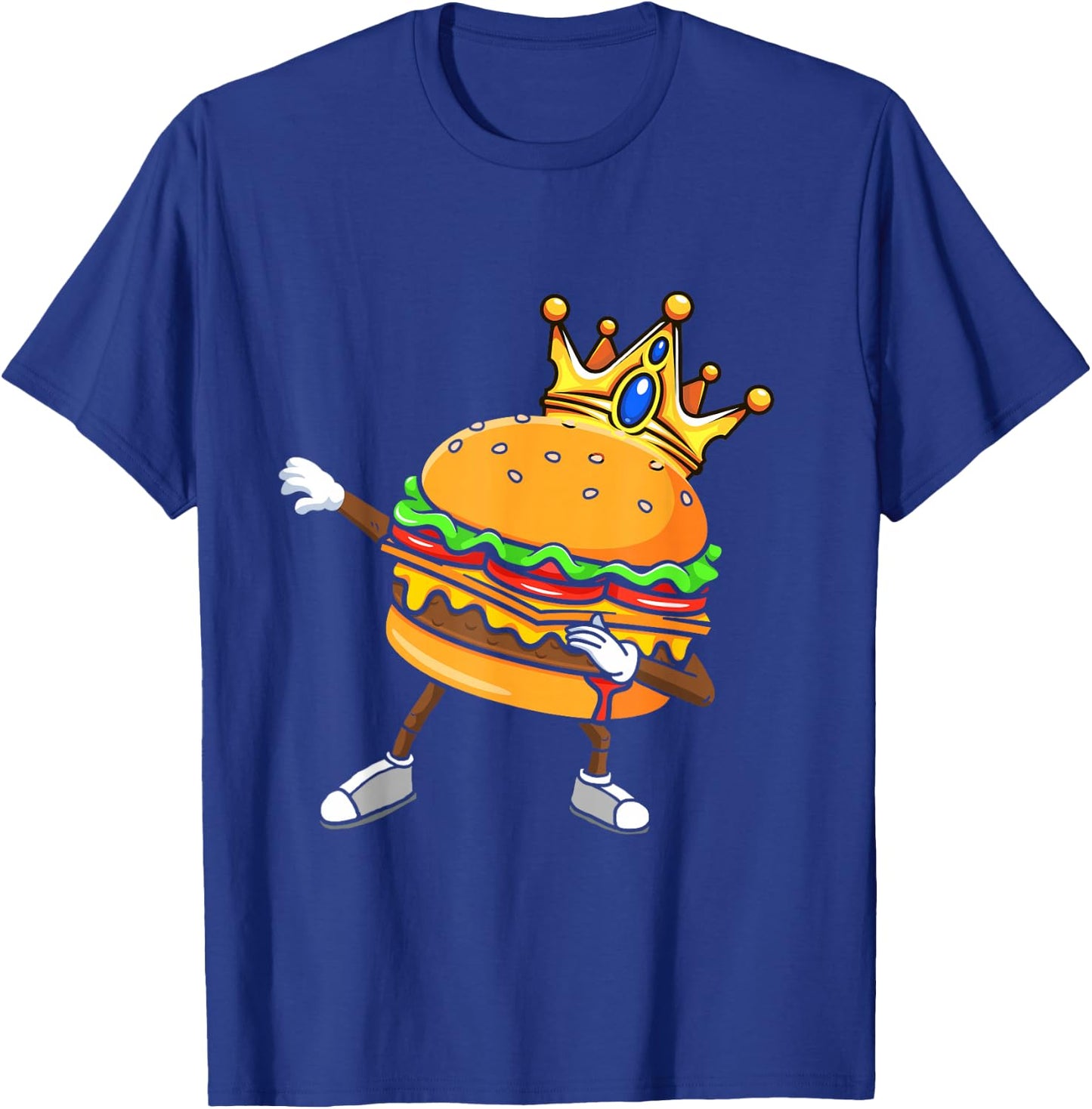 Dabbin King Of Burgers Burger Dab Dancing Men Women Boy Girl T-Shirt - T-Shirt | Royal