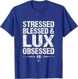 Lux Obsessed Gavin Lux MLBPA Baseball Player Funny T-Shirt - T-Shirt | Royal