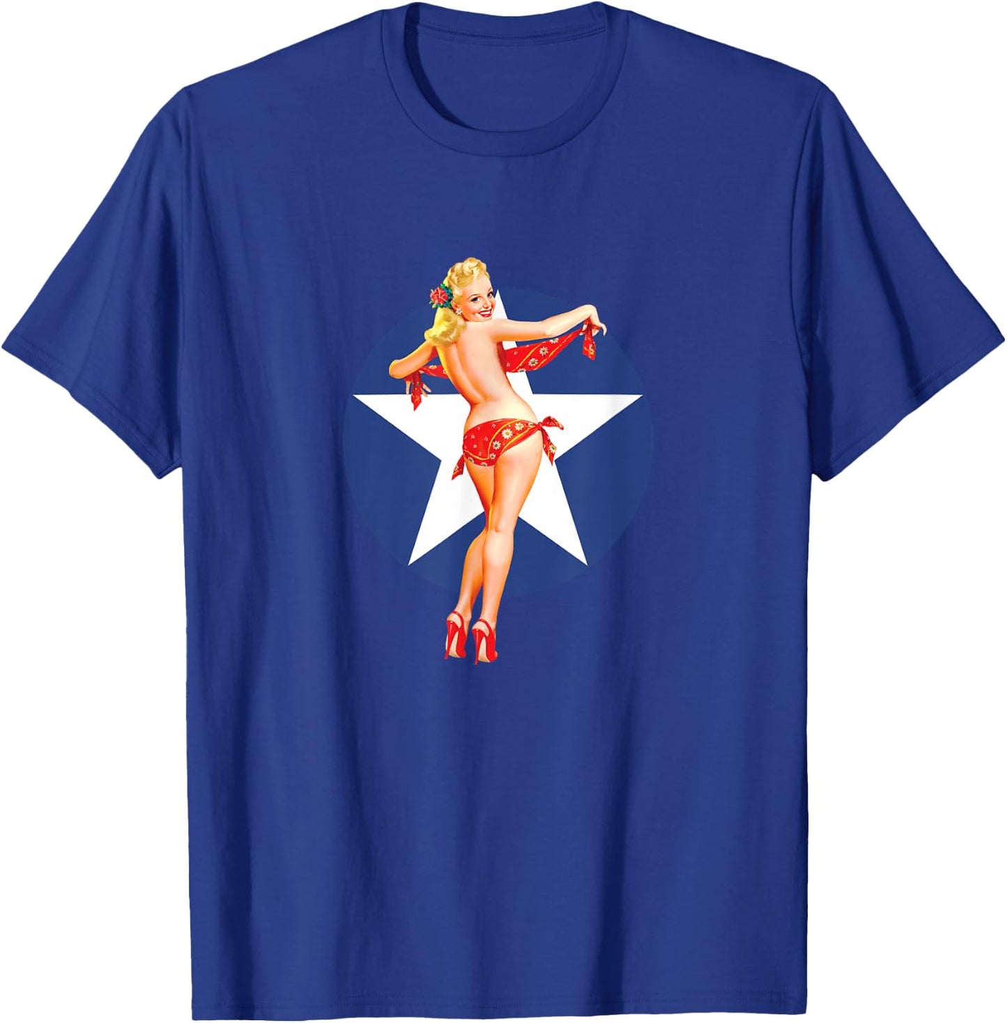 Patriotic Vintage Sexy Pinup Girl T-Shirt - T-Shirt | Royal