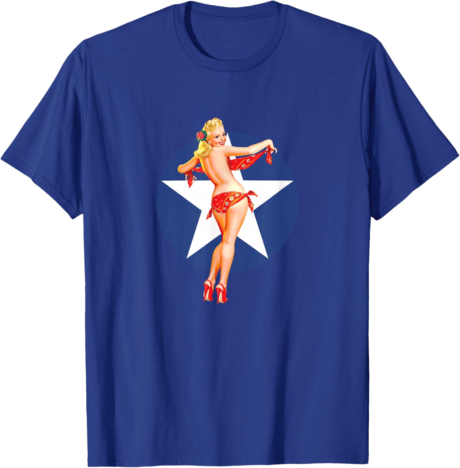 Patriotic Vintage Sexy Pinup Girl T-Shirt - T-Shirt | Royal