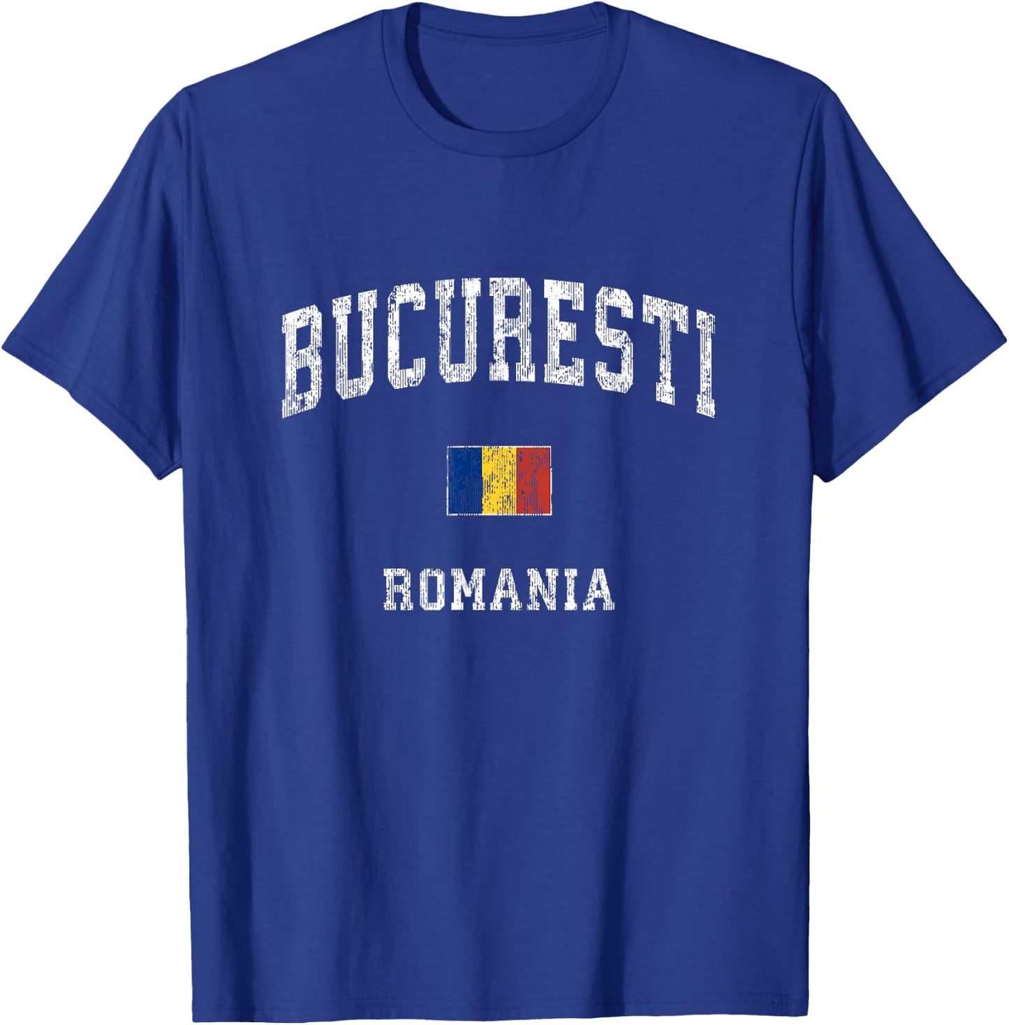 Bucharest Romania Vintage Athletic Sports Design T-Shirt - T-Shirt | Royal