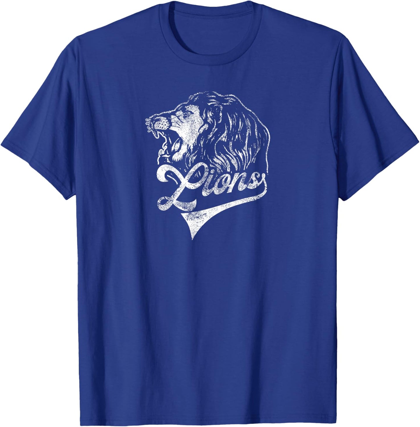 Lions School Sports Fan Team Spirit Mascot Vintage T-Shirt - T-Shirt | Royal