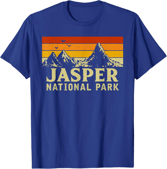 Vintage Retro Mountain Graphics Jasper National Park T-Shirt - T-Shirt | Royal