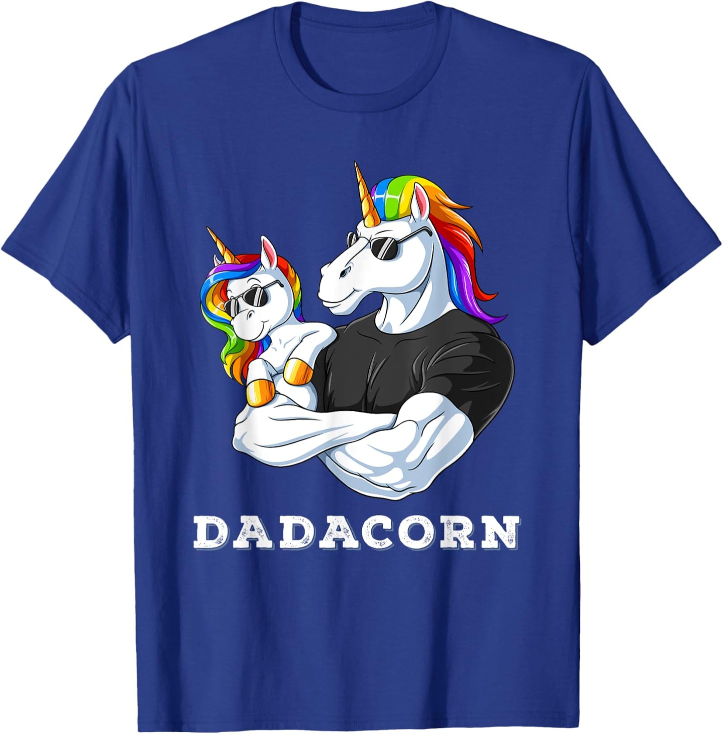 Dadacorn Unicorn Dad of the Birthday Girl Father's Day Gift T-Shirt - T-Shirt | Royal