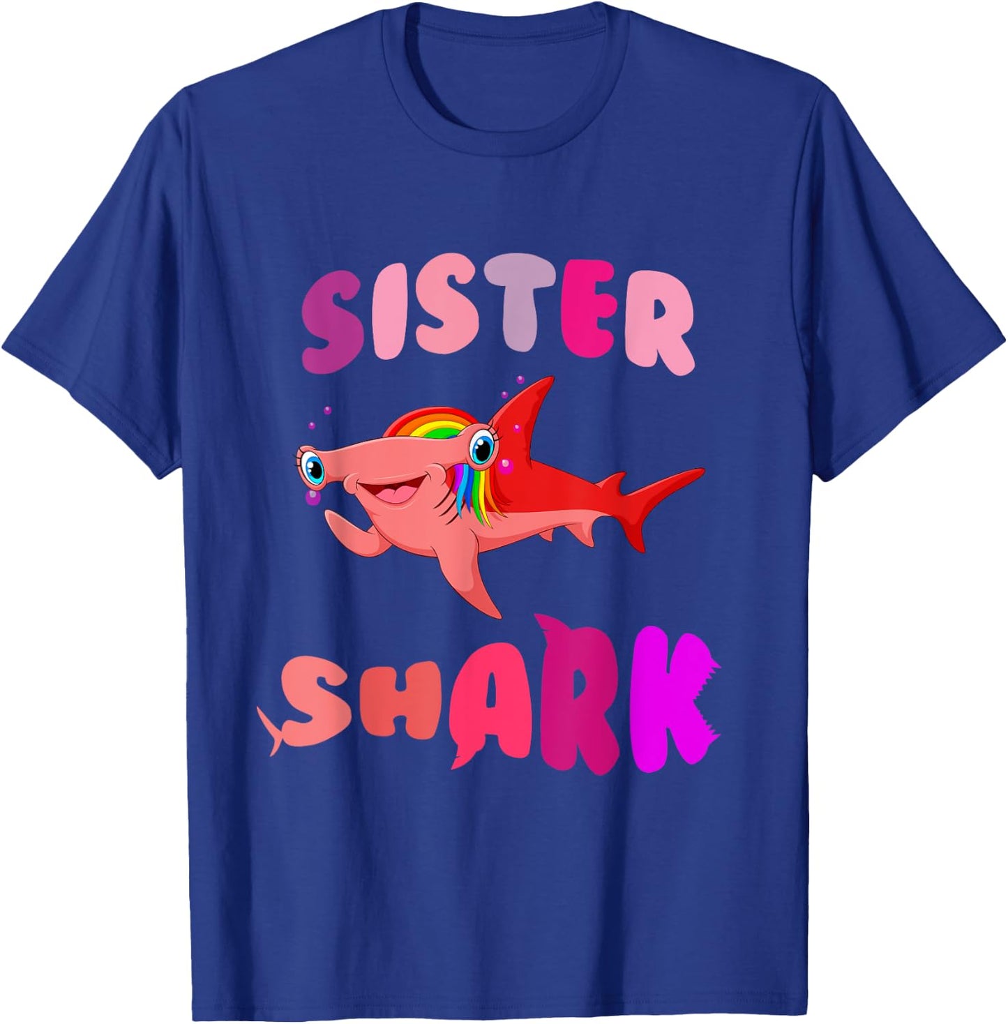Sister Shark hammerhead birthday family shark matching T-Shirt - T-Shirt | Royal
