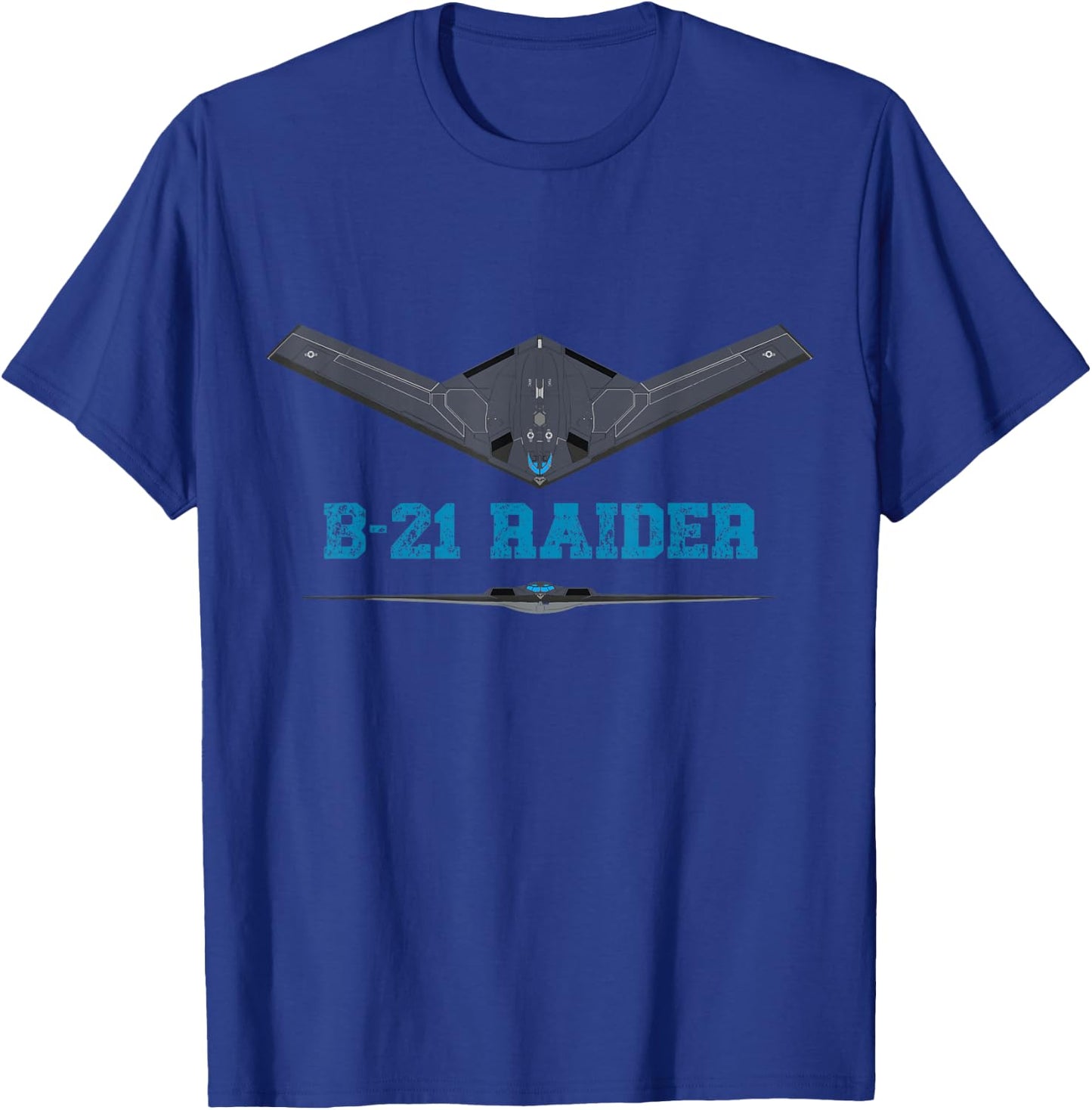 B21 Raider Stealth Bomber Plane; USA Aircraft Aviation T-Shirt - T-Shirt | Royal