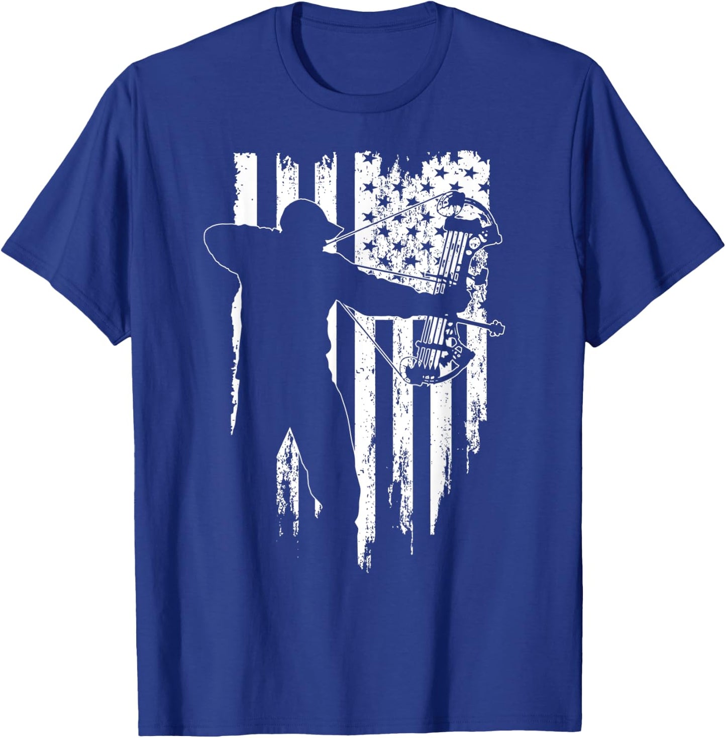 American Flag - Hunt Archery Bowhunting Compound Bow Hunting Women Men T-Shirt - T-Shirt | Royal