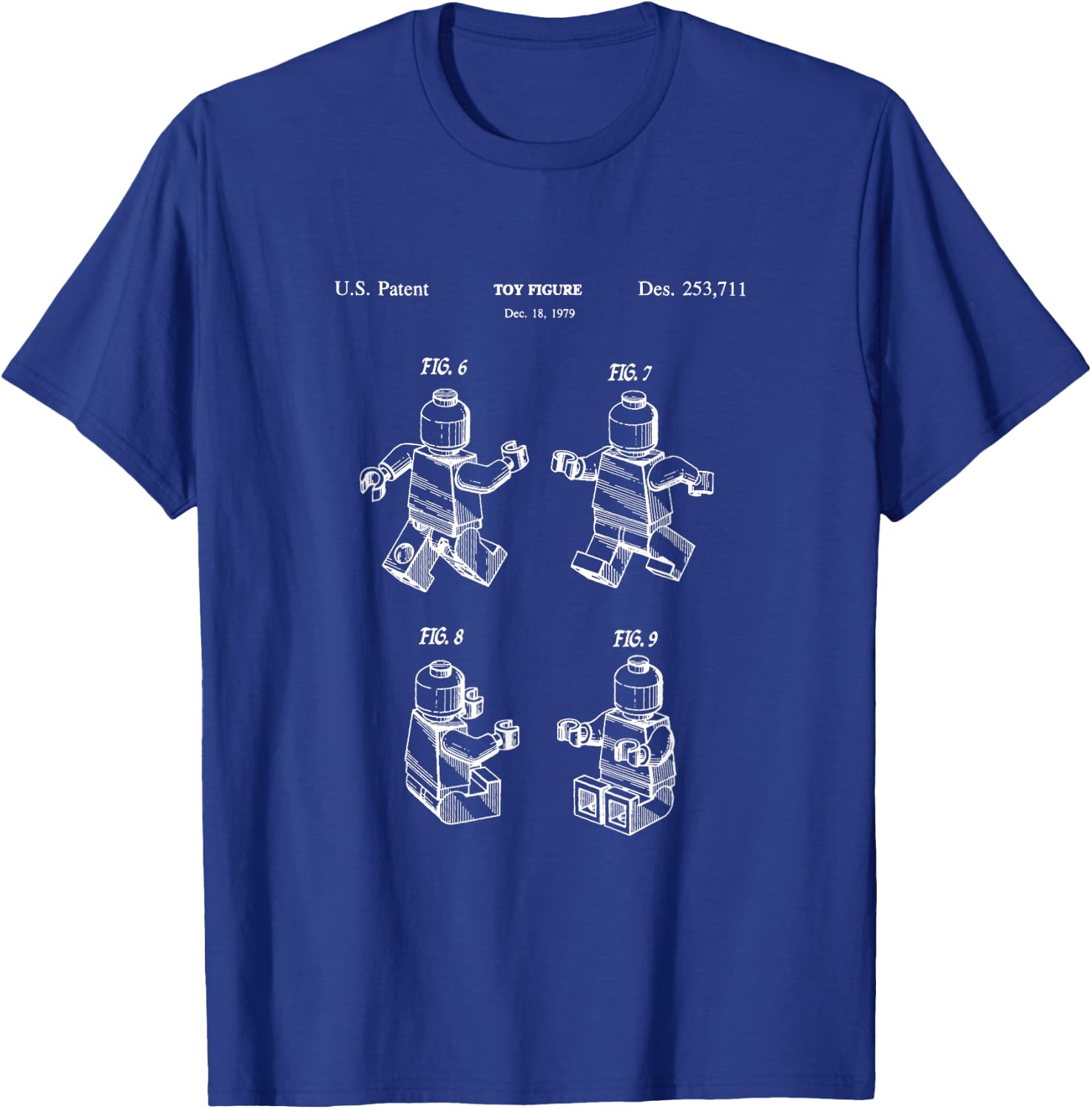 Toy Figurine Patent Master Builder Building Brick T-Shirt - T-Shirt | Royal
