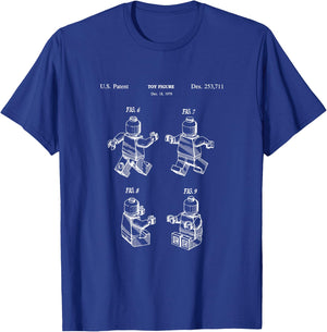 Toy Figurine Patent Master Builder Building Brick T-Shirt - T-Shirt | Royal