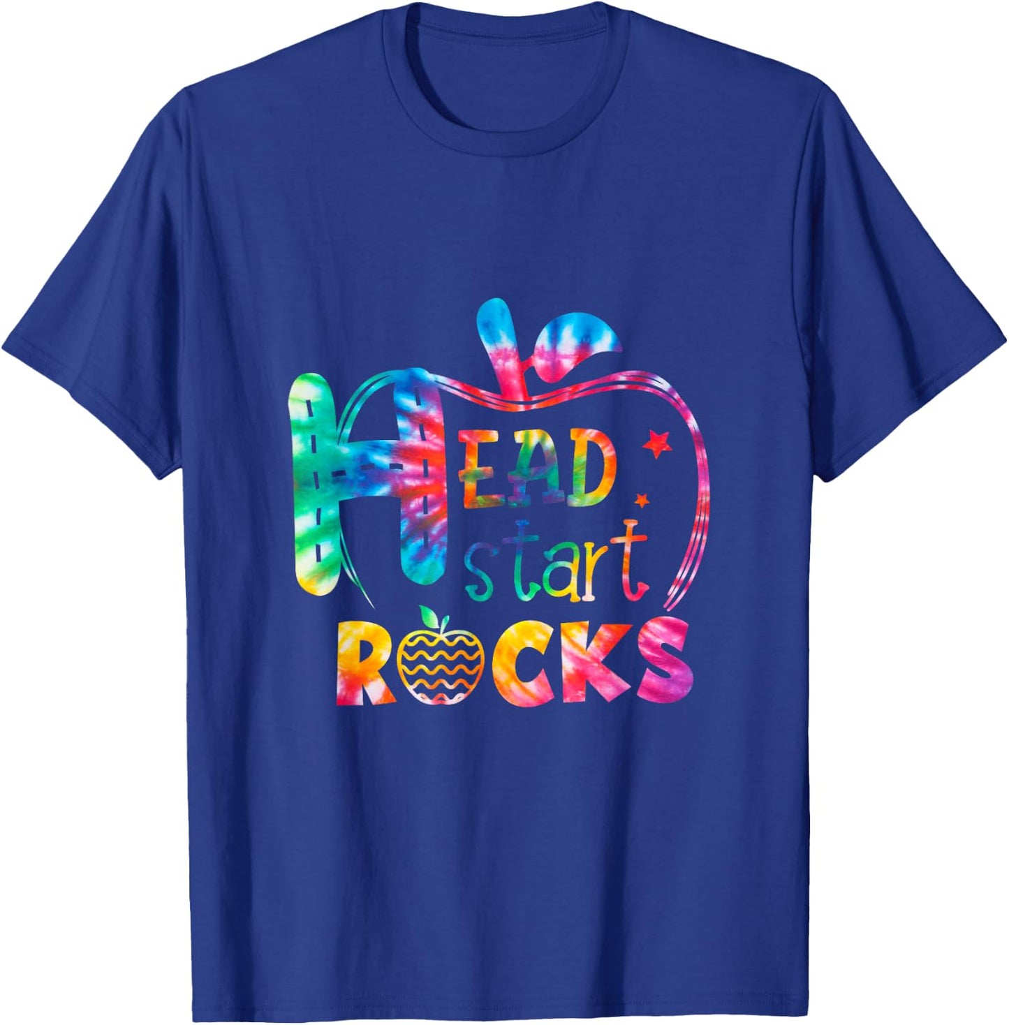 Hello Head Start Rock Tie Dye Back to School Teacher Women Kids T-Shirt - T-Shirt | Royal