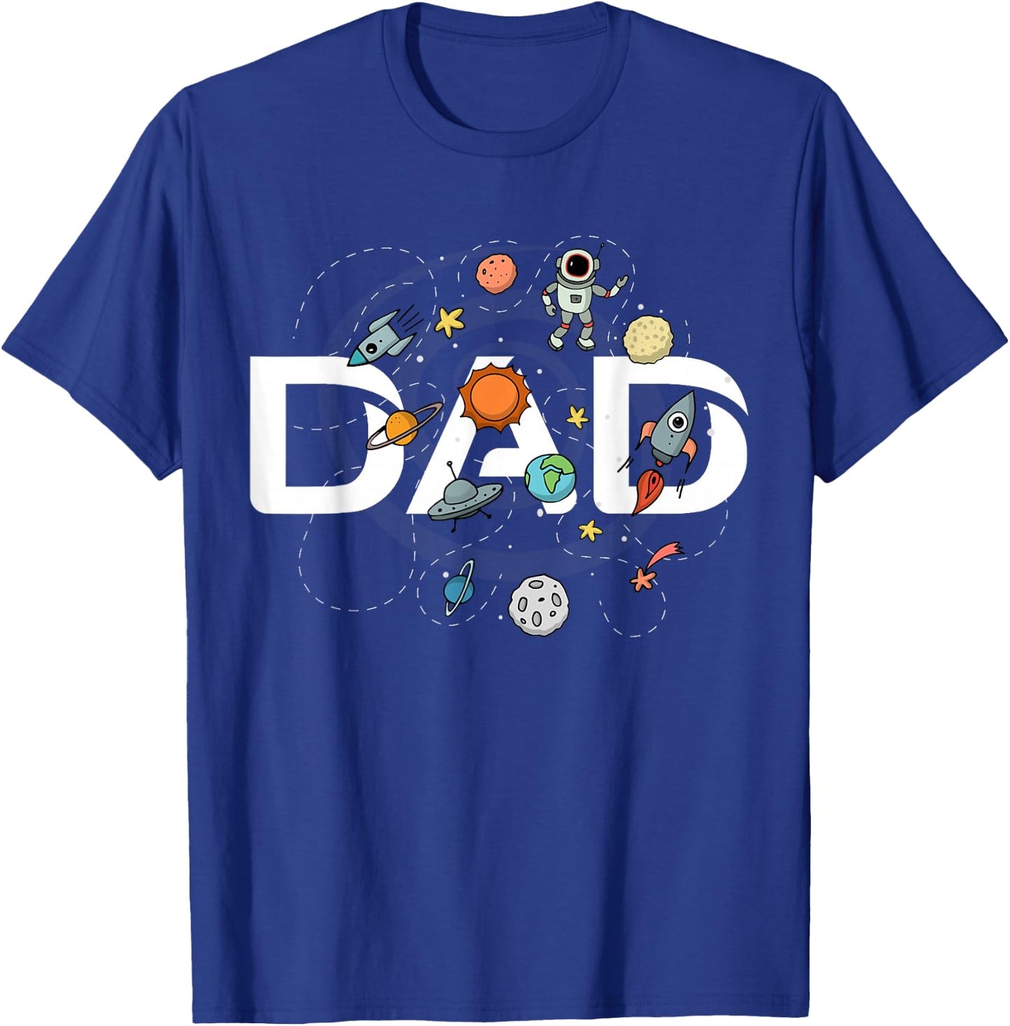 Dad Outer Space Birthday Party Grandson Nephew Universe Pop T-Shirt - T-Shirt | Royal