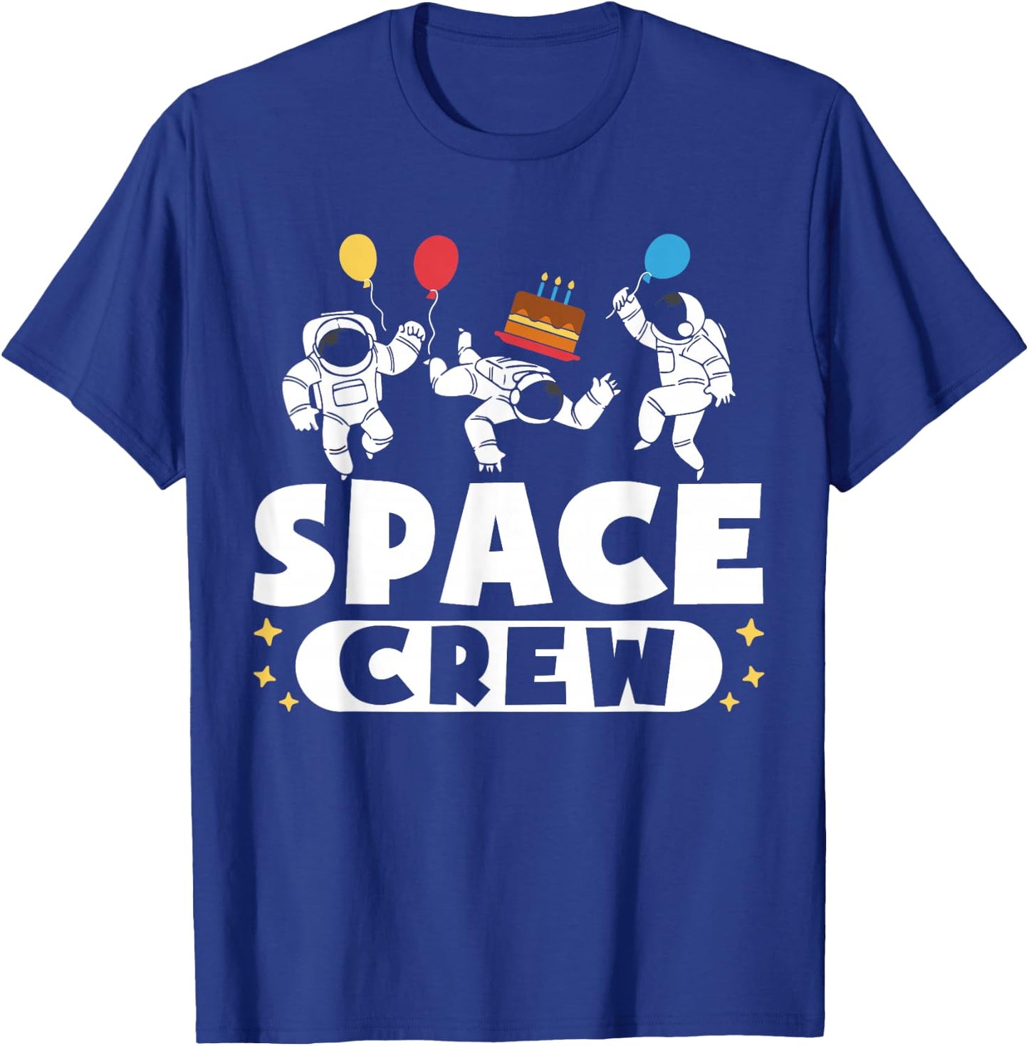 Space Crew Astronauts Birthday Party T-Shirt - T-Shirt | Royal