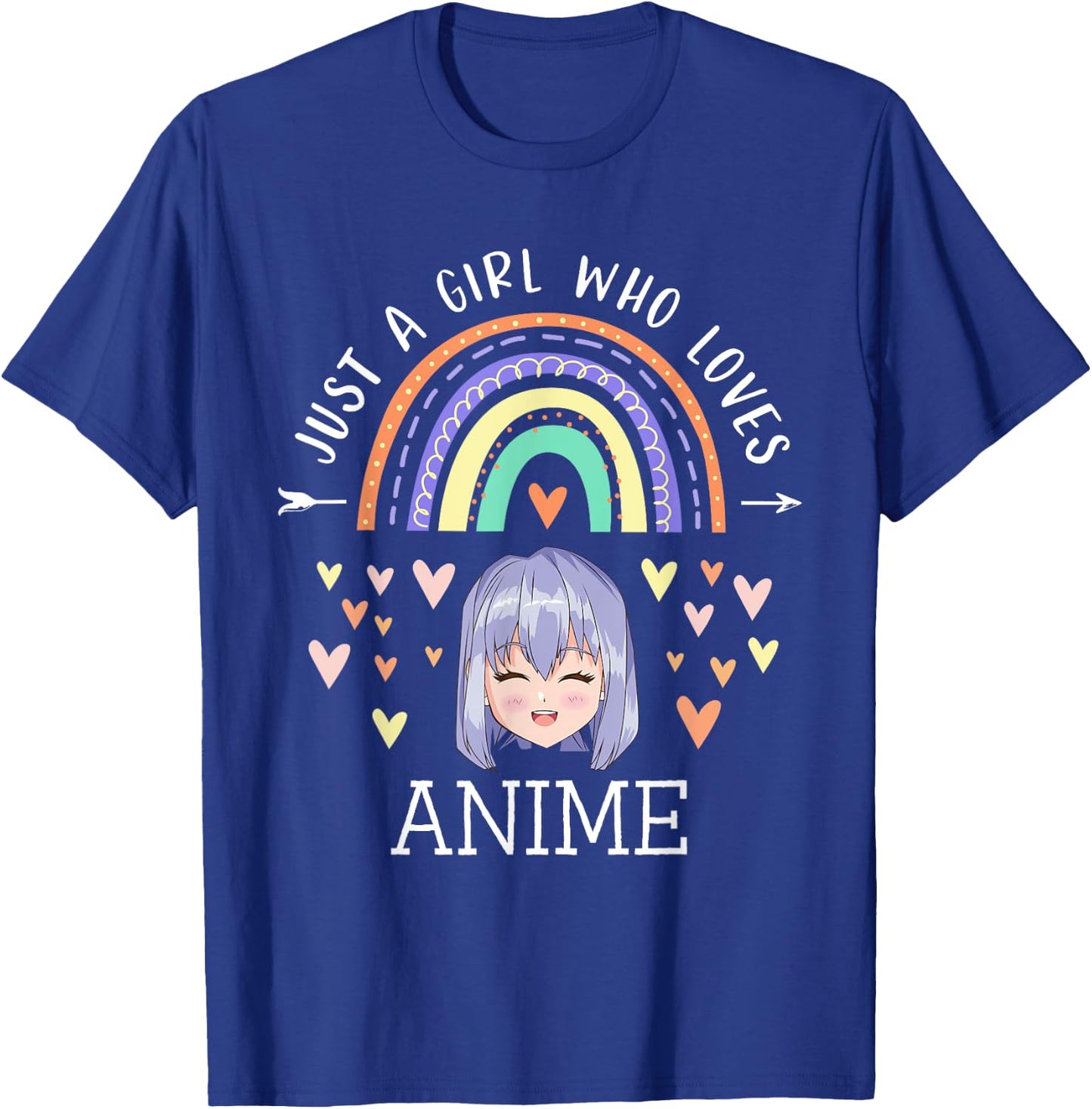 Just A Girl Who Loves Anime Rainbow Gifts For Anime Lover T-Shirt - T-Shirt | Royal