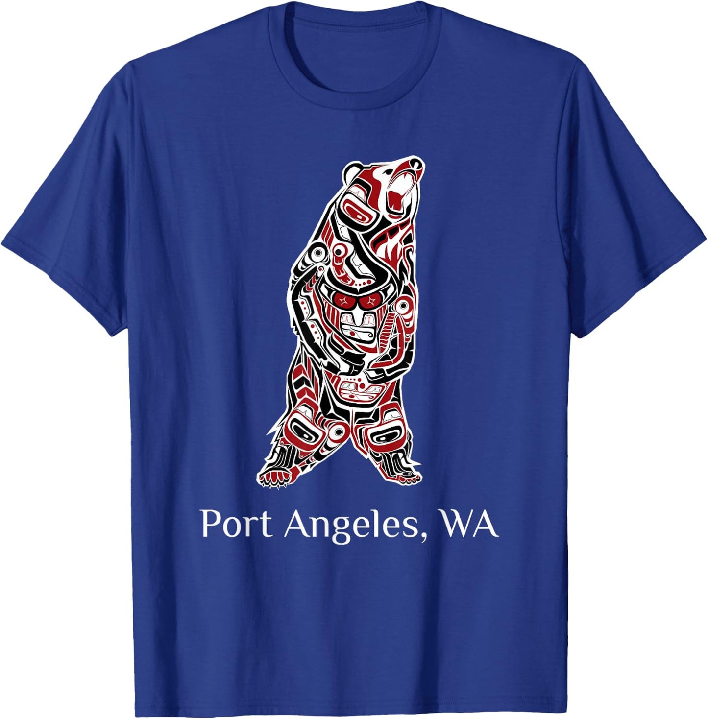 Port Angeles WA Native American Indian Brown Grizzly Bear T-Shirt - T-Shirt | Royal