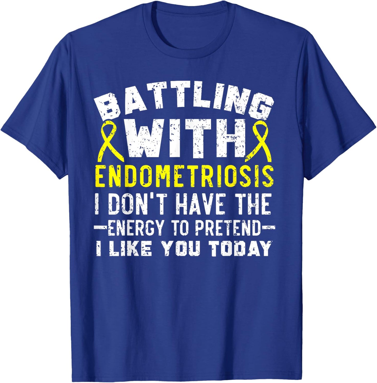 Battling With Endometriosis Awareness Disease T-Shirt - T-Shirt | Royal