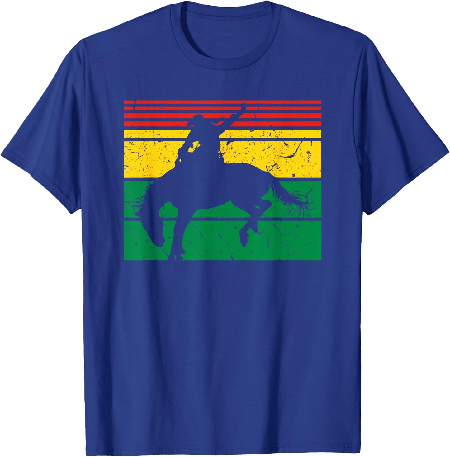 Rodeo Bronc Riding African American Cowgirl Graphic T-Shirt - T-Shirt | Royal