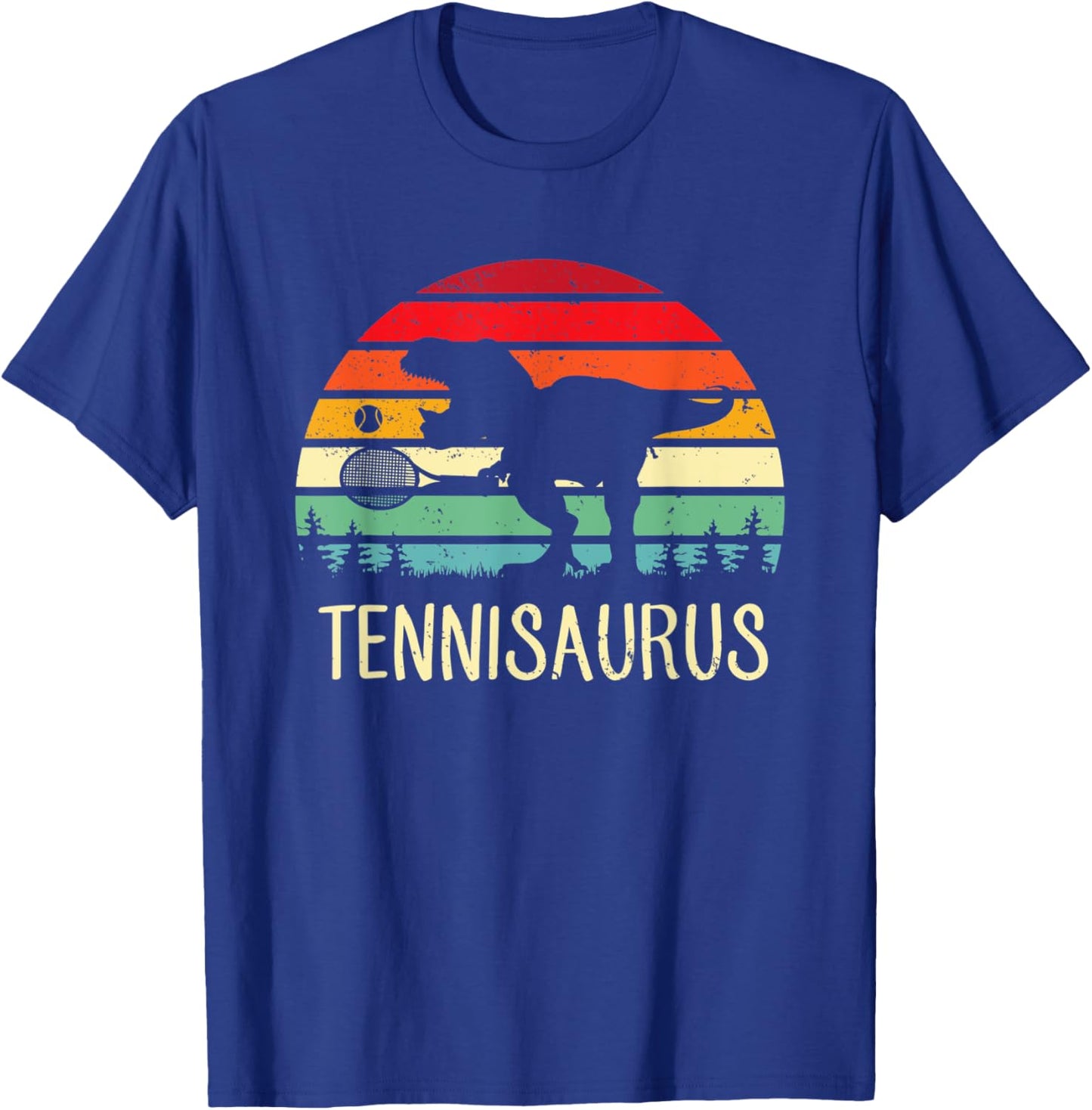Tennisaurus Dinosaur Gift Dino T-Rex Tennis Sports Athlete T-Shirt - T-Shirt | Royal