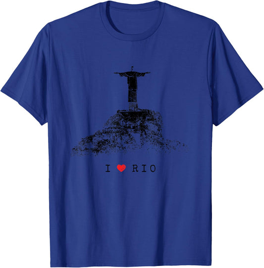 Rio de Janeiro Skyline Statue of Jesus Christ Brazil Love T-Shirt - T-Shirt | Royal