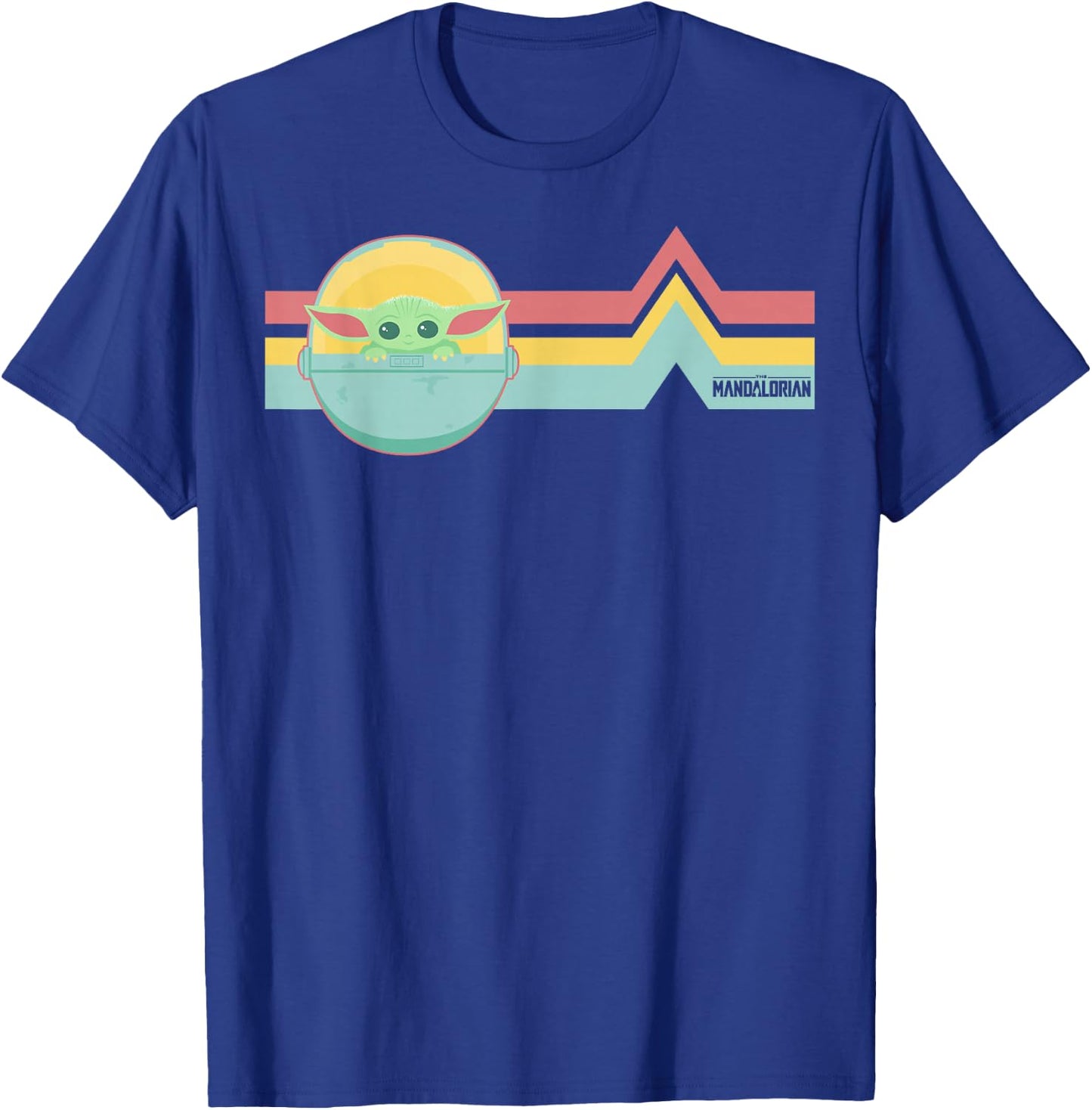 Star Wars The Mandalorian The Child Rainbow Chest Lines T-Shirt - T-Shirt | Royal