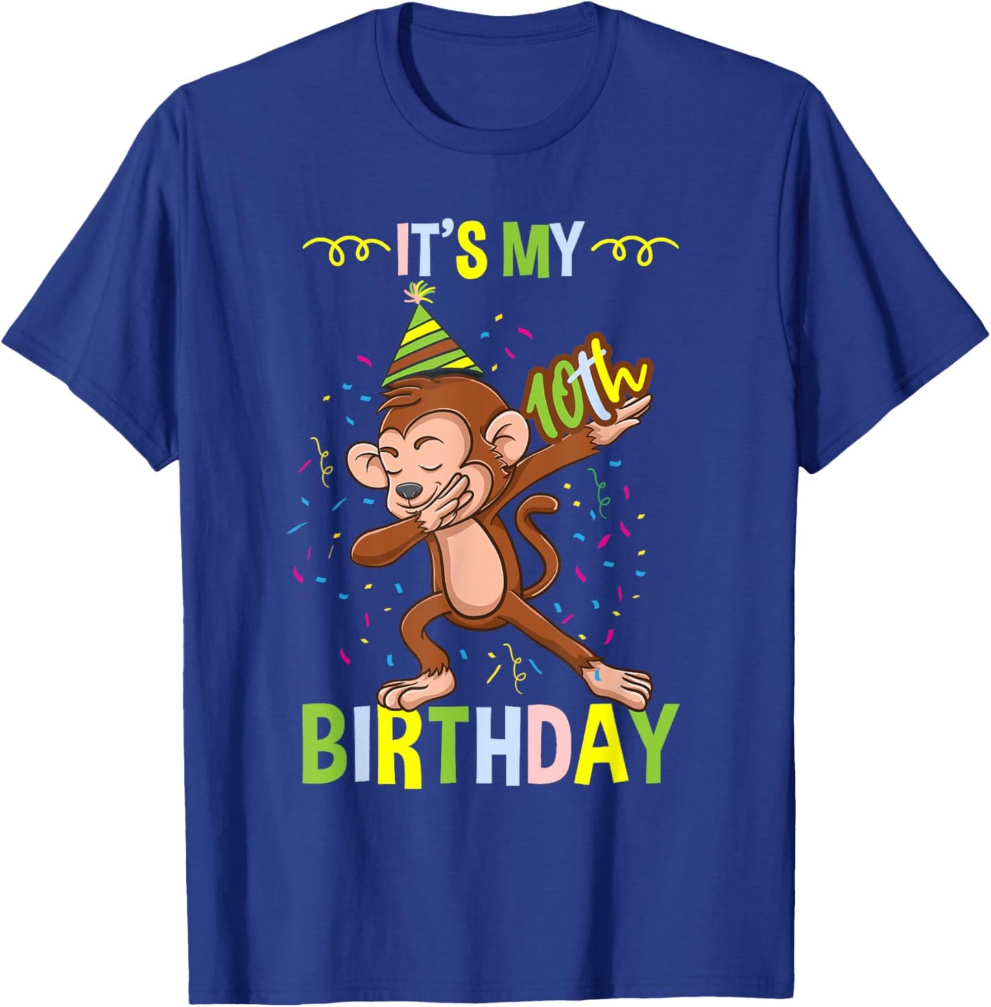 Its My 10th Birthday Monkey T-Shirt - T-Shirt | Royal