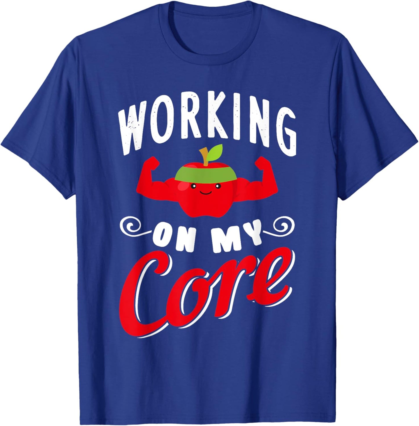 Funny Apple Working Out Fitness T-Shirt - T-Shirt | Royal
