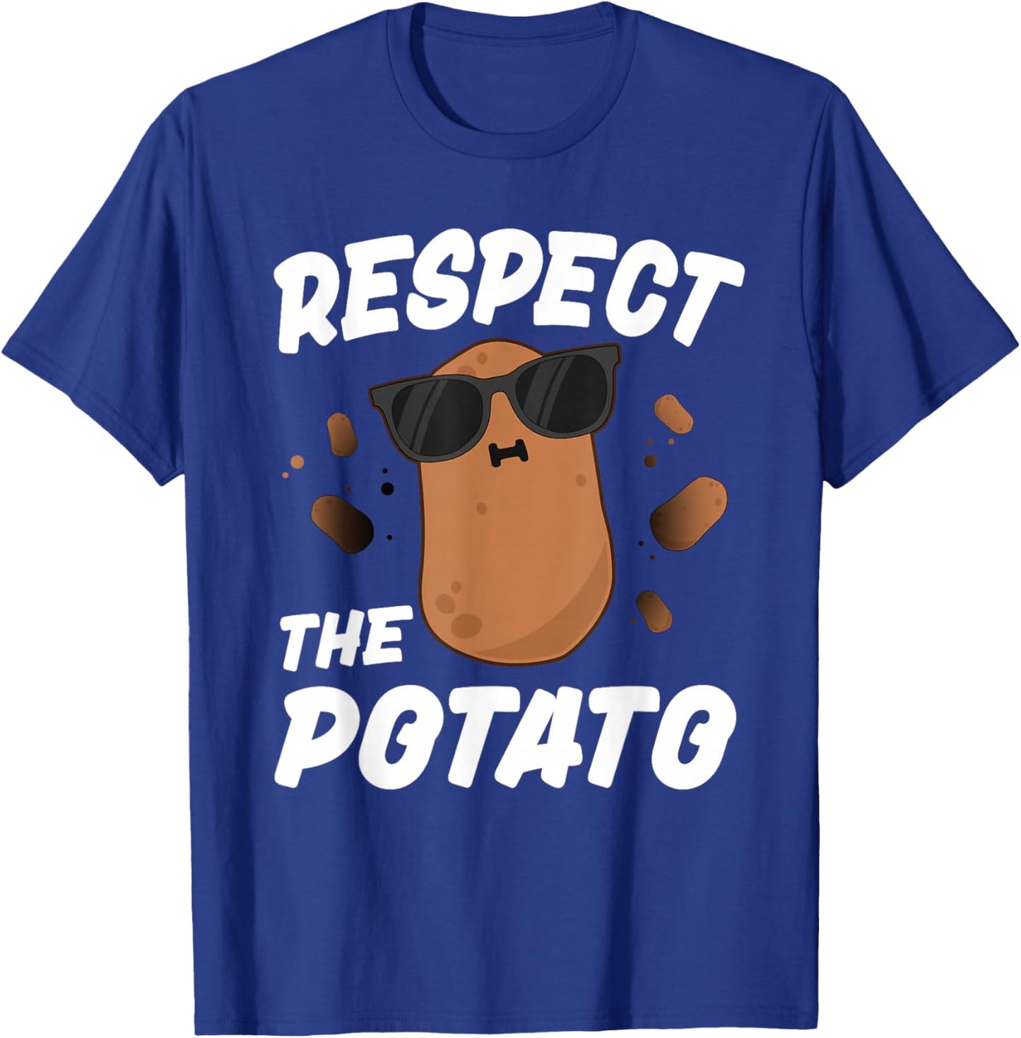 Respect The Potato For Boys Men Funny Vegetable T-Shirt - T-Shirt | Royal