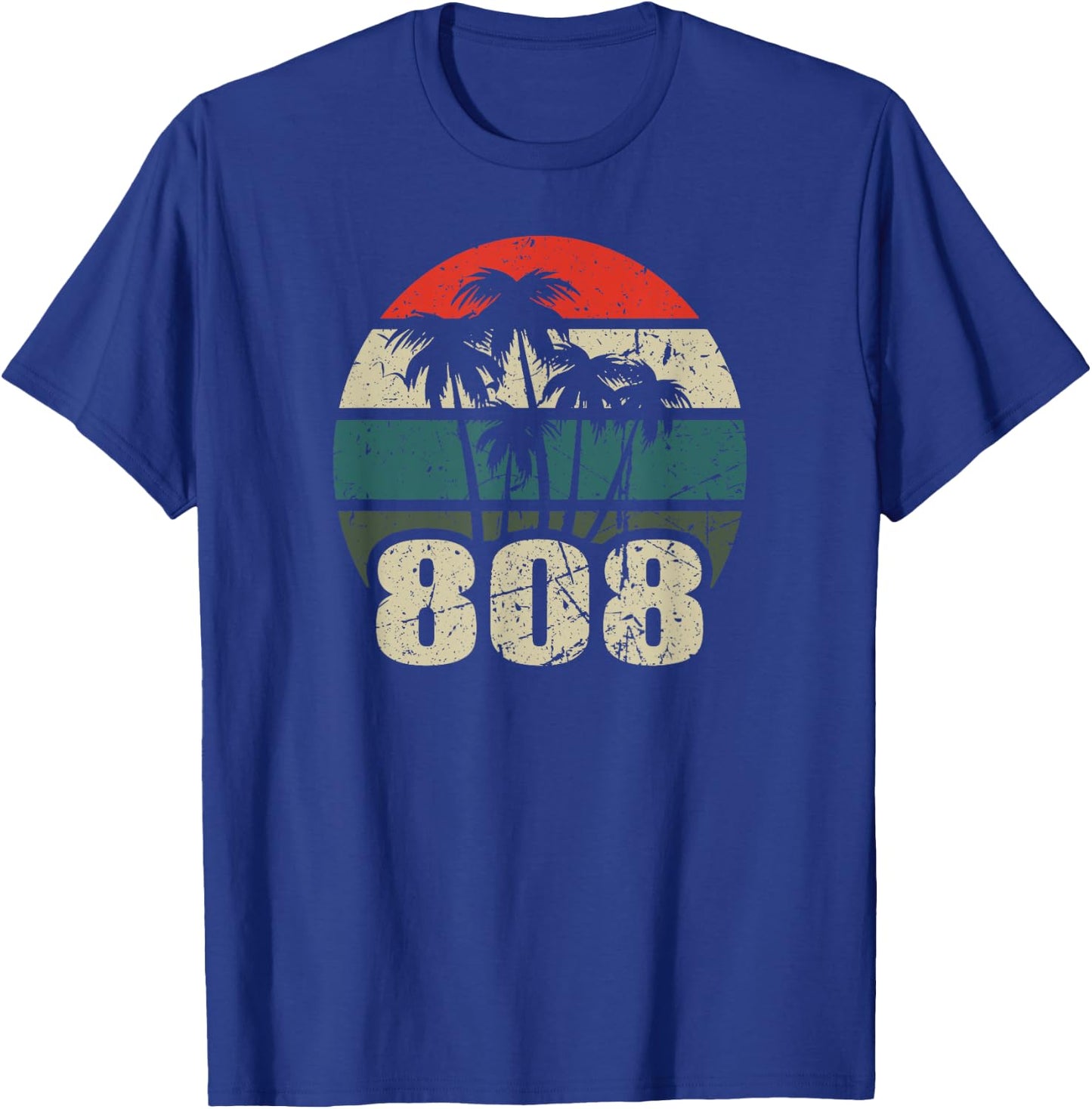 Hawaii 808 Oahu Waikiki Maui Kona Kauai Hawaiian Area Code T-Shirt - T-Shirt | Royal