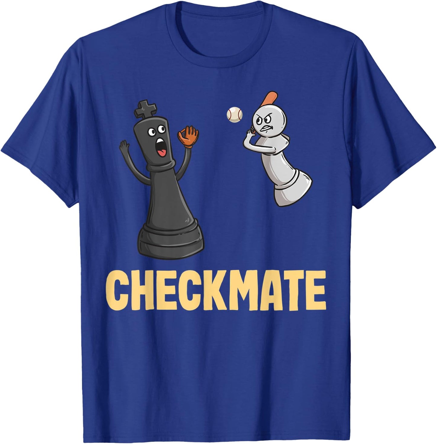 Funny Checkmate Chess Players Funny Baseball T-Shirt - T-Shirt | Royal
