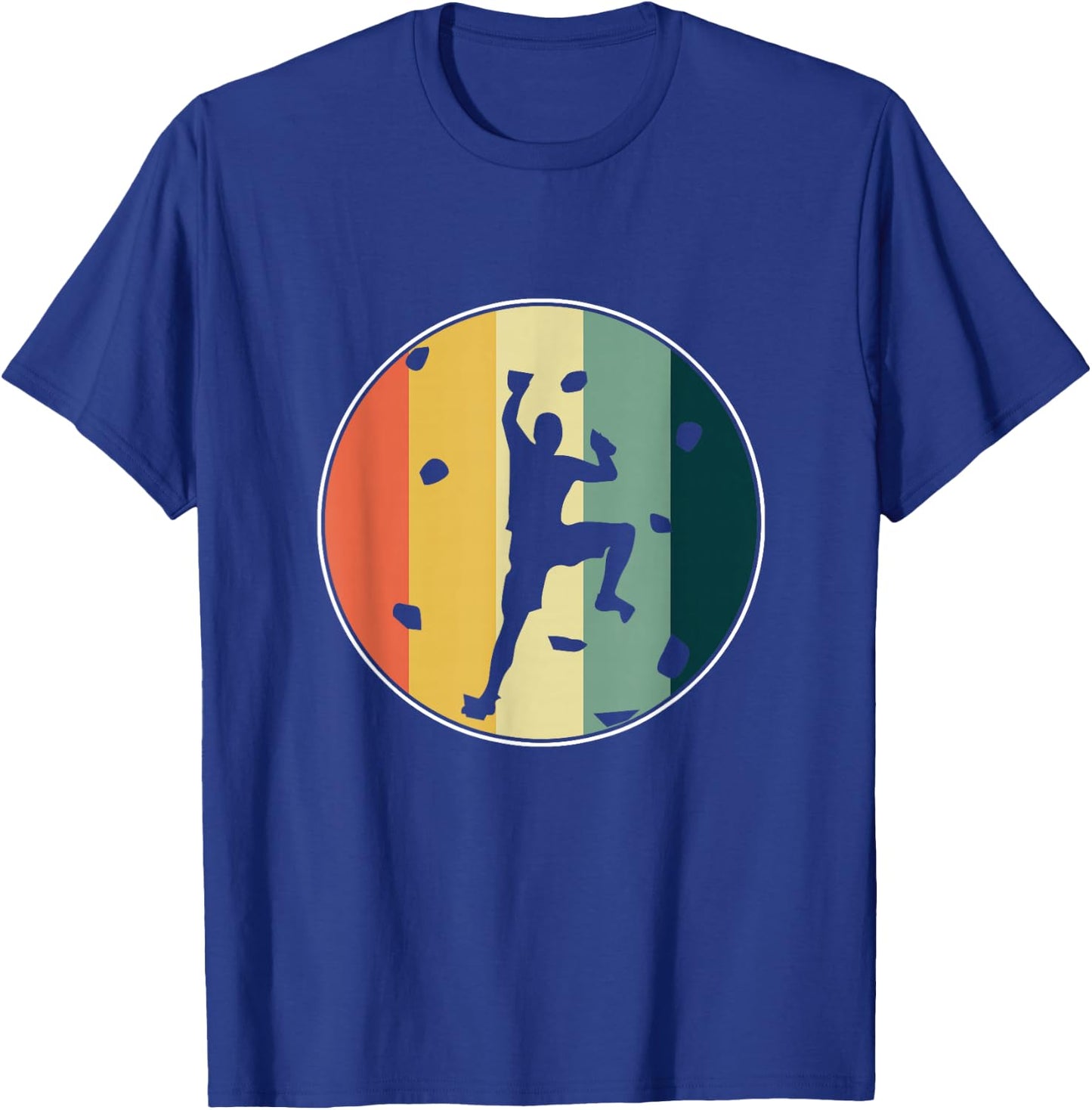 Retro Wall Climber Rock Mountain Climbing Bouldering Gift T-Shirt - T-Shirt | Royal