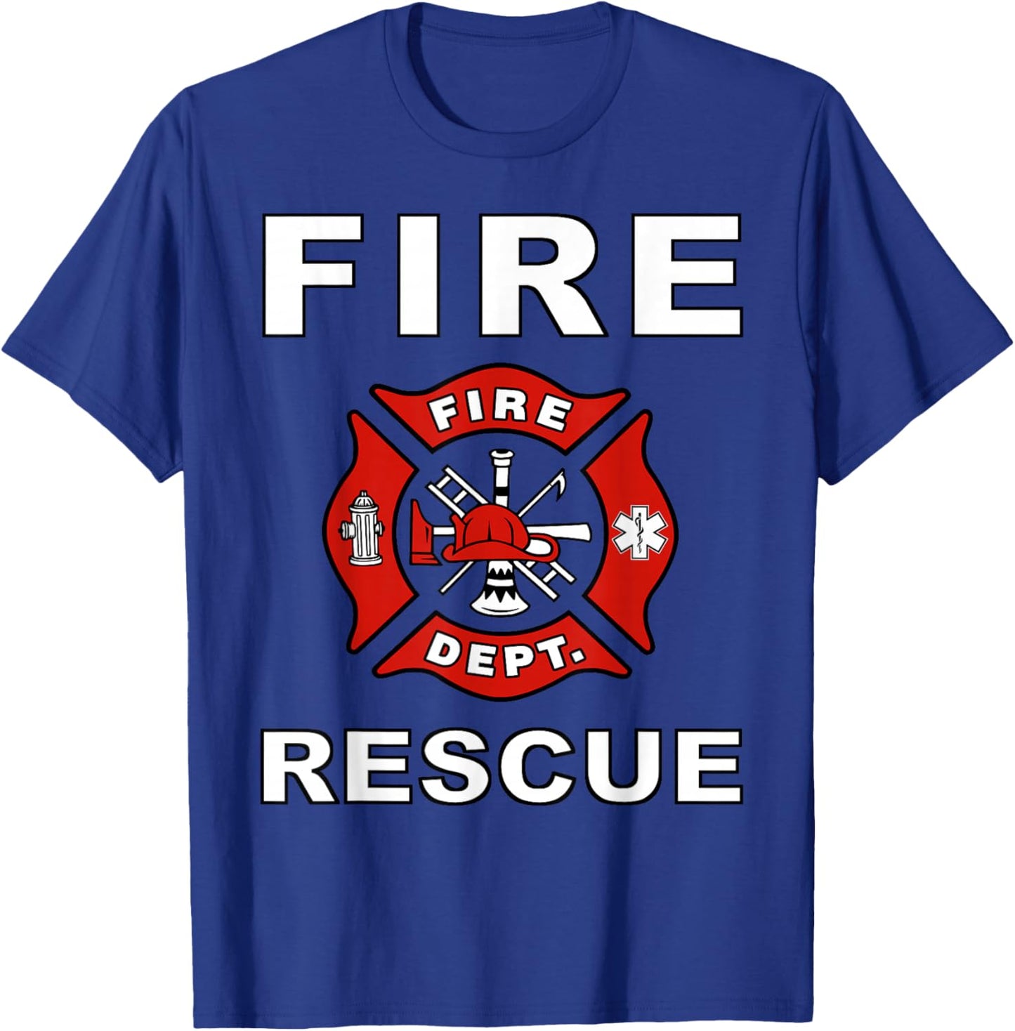 FIRE Rescue FIRE Fighter Fireman Kids Youth Adult Boys Girls Small T-Shirt - T-Shirt | Royal