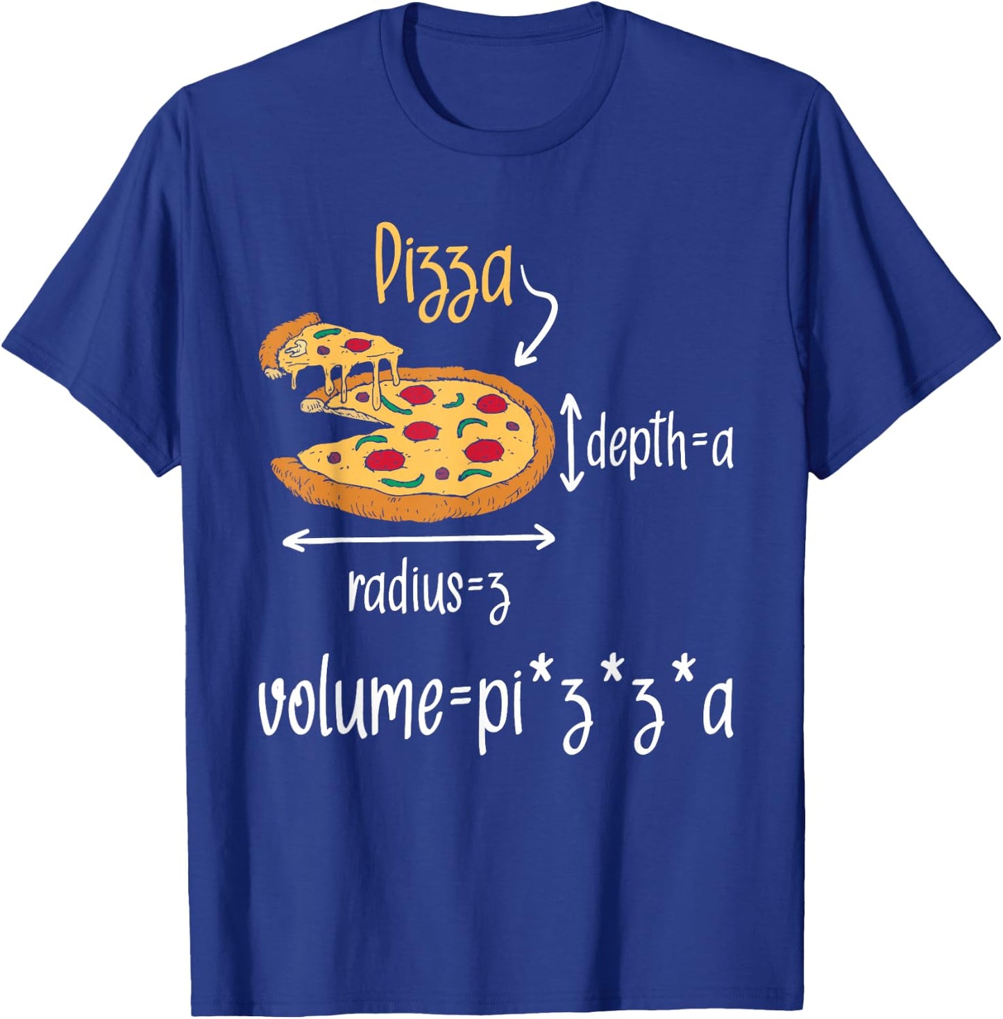 Pizza Volume Formula - Food Lover Math Foodie T-Shirt - T-Shirt | Royal
