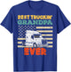 American Flag Best Truckin Grandpa US Semi Truck Driver Gift T-Shirt - T-Shirt | Royal