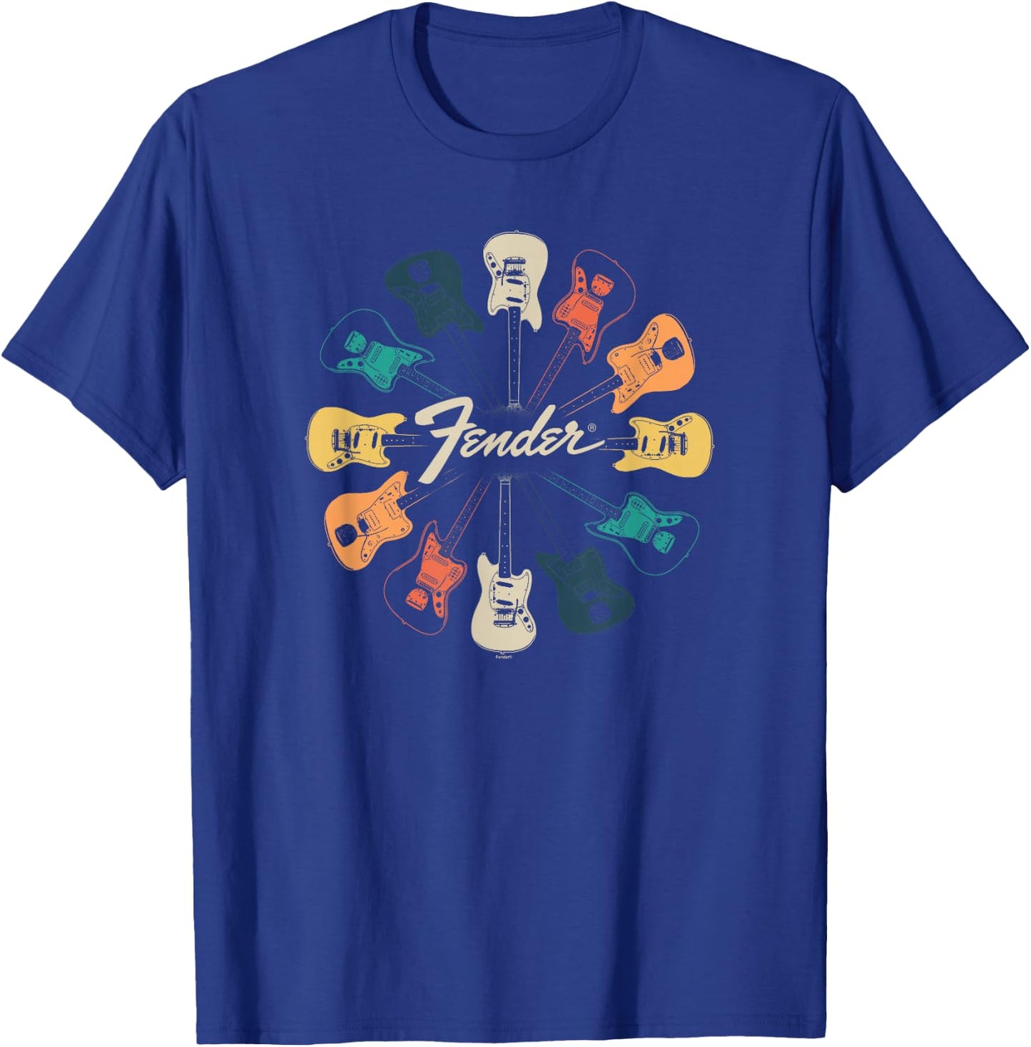 Fender Retro Guitar Kaleidoscope Small T-Shirt - T-Shirt | Royal