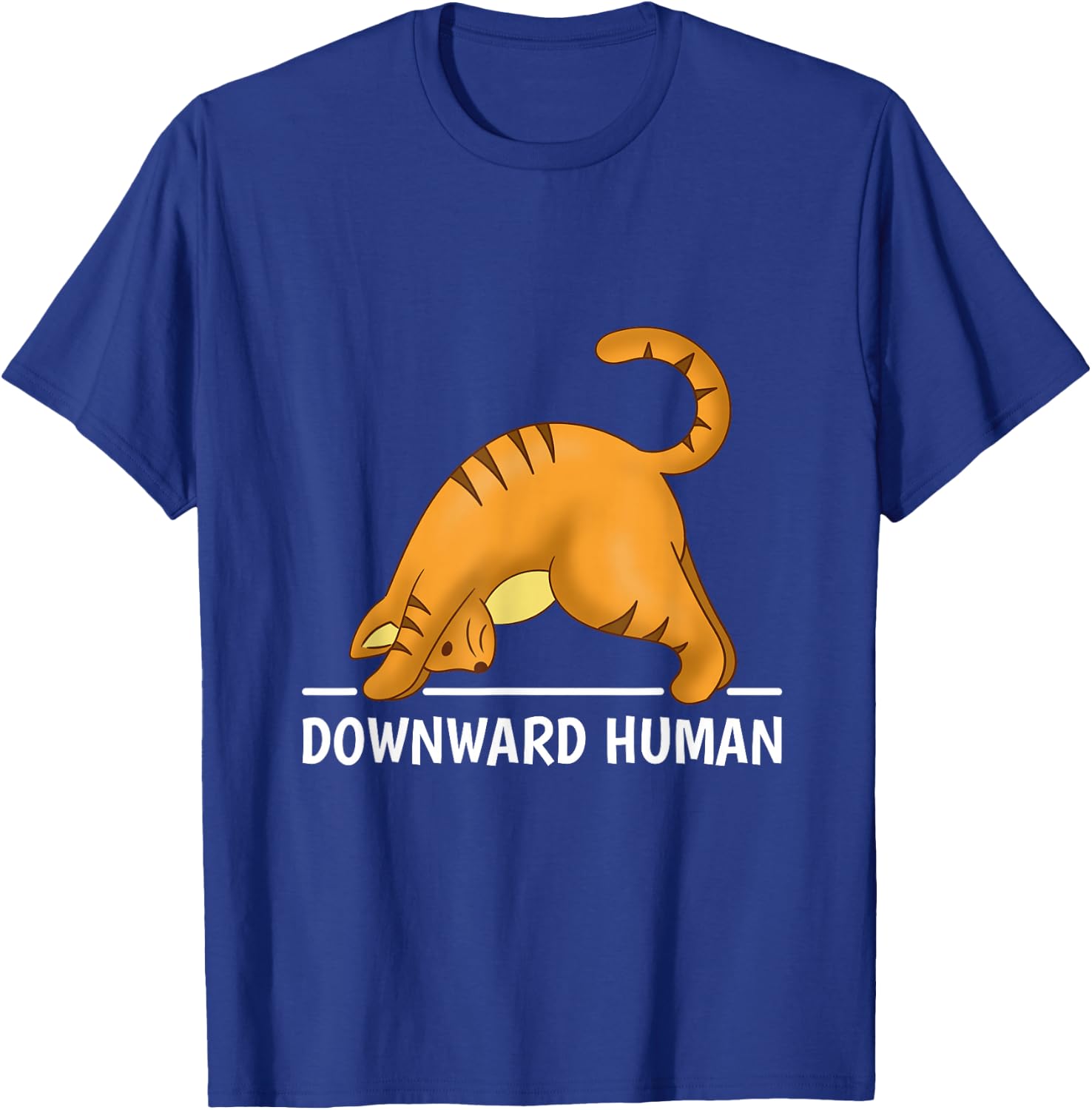 Downward Human Cat T-Shirt - T-Shirt | Royal