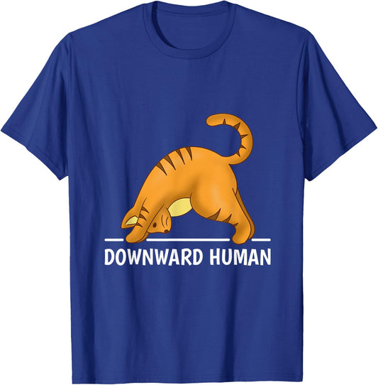 Downward Human Cat T-Shirt - T-Shirt | Royal