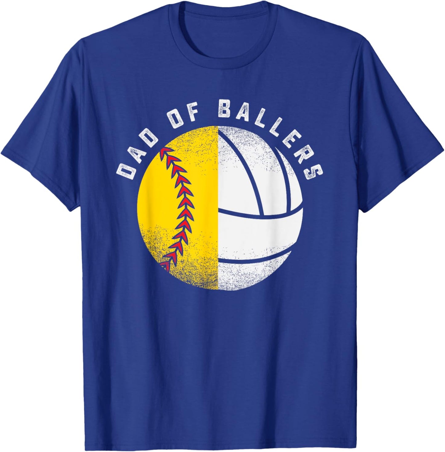 Dad of Ballers Father Son Volleyball Softball Player Coach T-Shirt - T-Shirt | Royal
