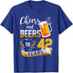 42nd Birthday Cheers And Beers To 42 Years Born In 1980 T-Shirt - T-Shirt | Royal