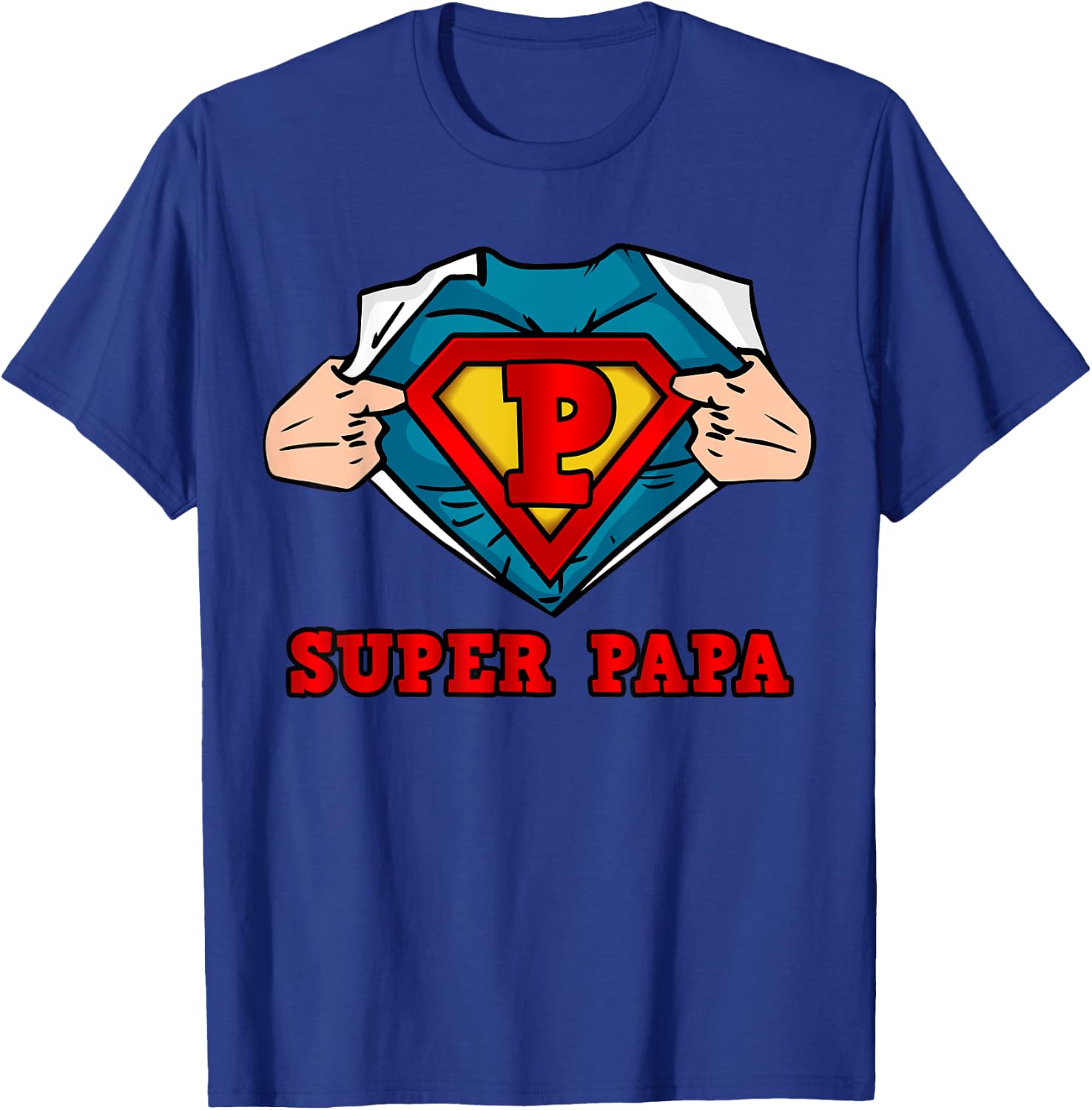 SUPERHERO SUPER PAPA - GREAT Gift DAD T-Shirt - T-Shirt | Royal