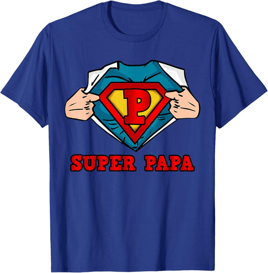 SUPERHERO SUPER PAPA - GREAT Gift DAD T-Shirt - T-Shirt | Royal