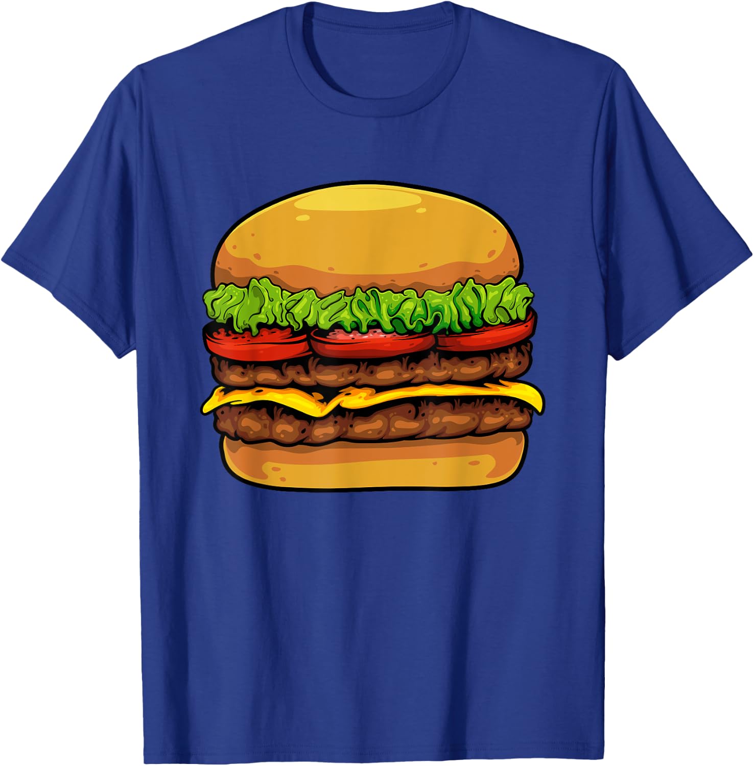 Funny Hamburger Art For Kids Men Women Cheeseburger Lover T-Shirt - T-Shirt | Royal