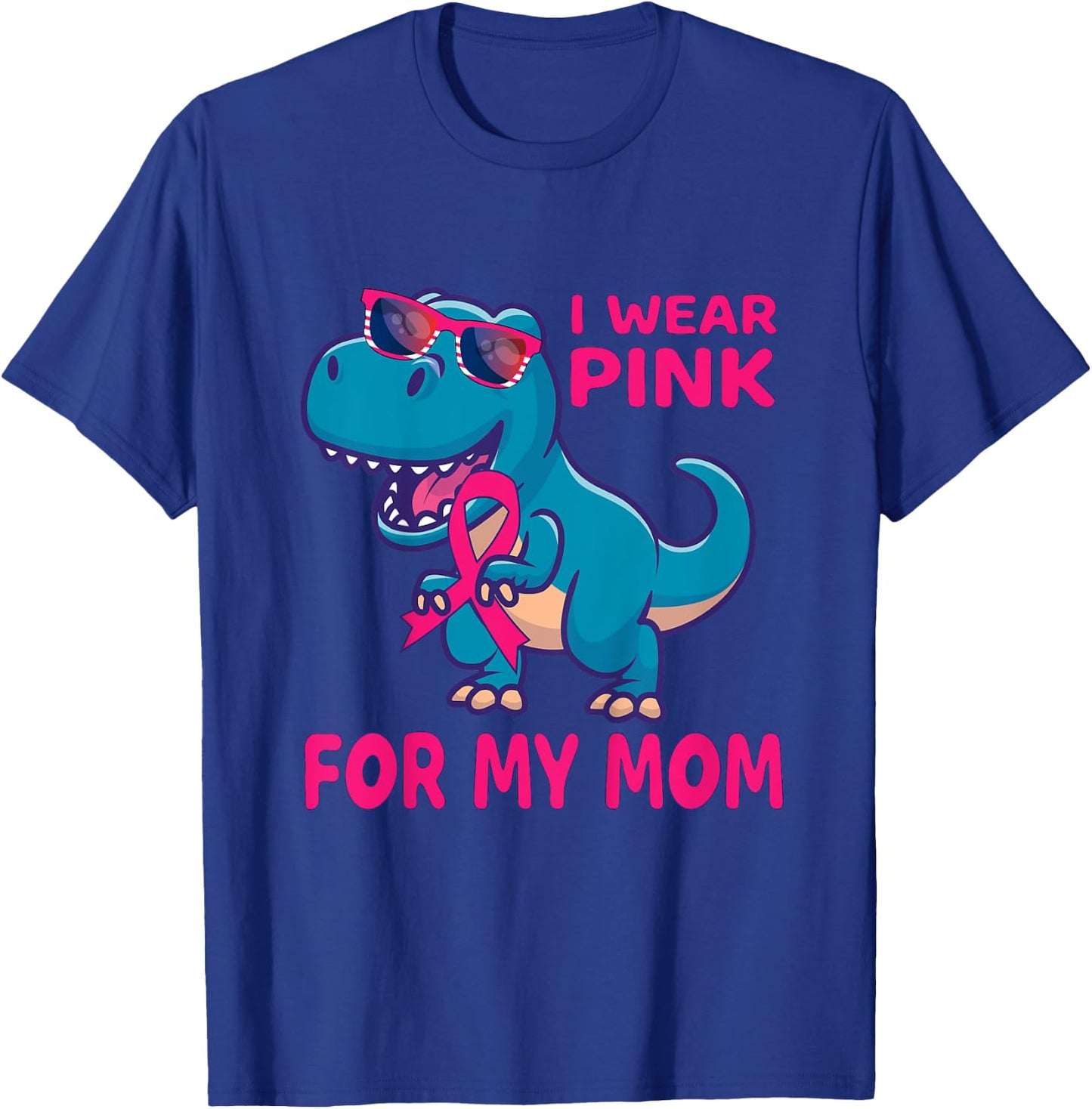 Kids Pink Ribbon T-Rex Shirt Breast Cancer Awareness Boys Toddler T-Shirt - T-Shirt | Royal
