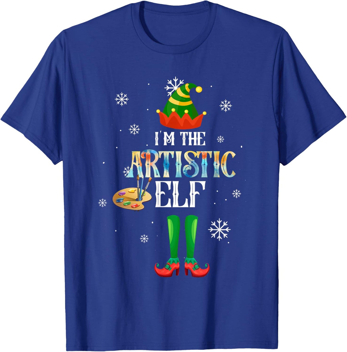 The Artistic Elf Squad Elf Family Christmas Pajamas Art T-Shirt - T-Shirt | Royal