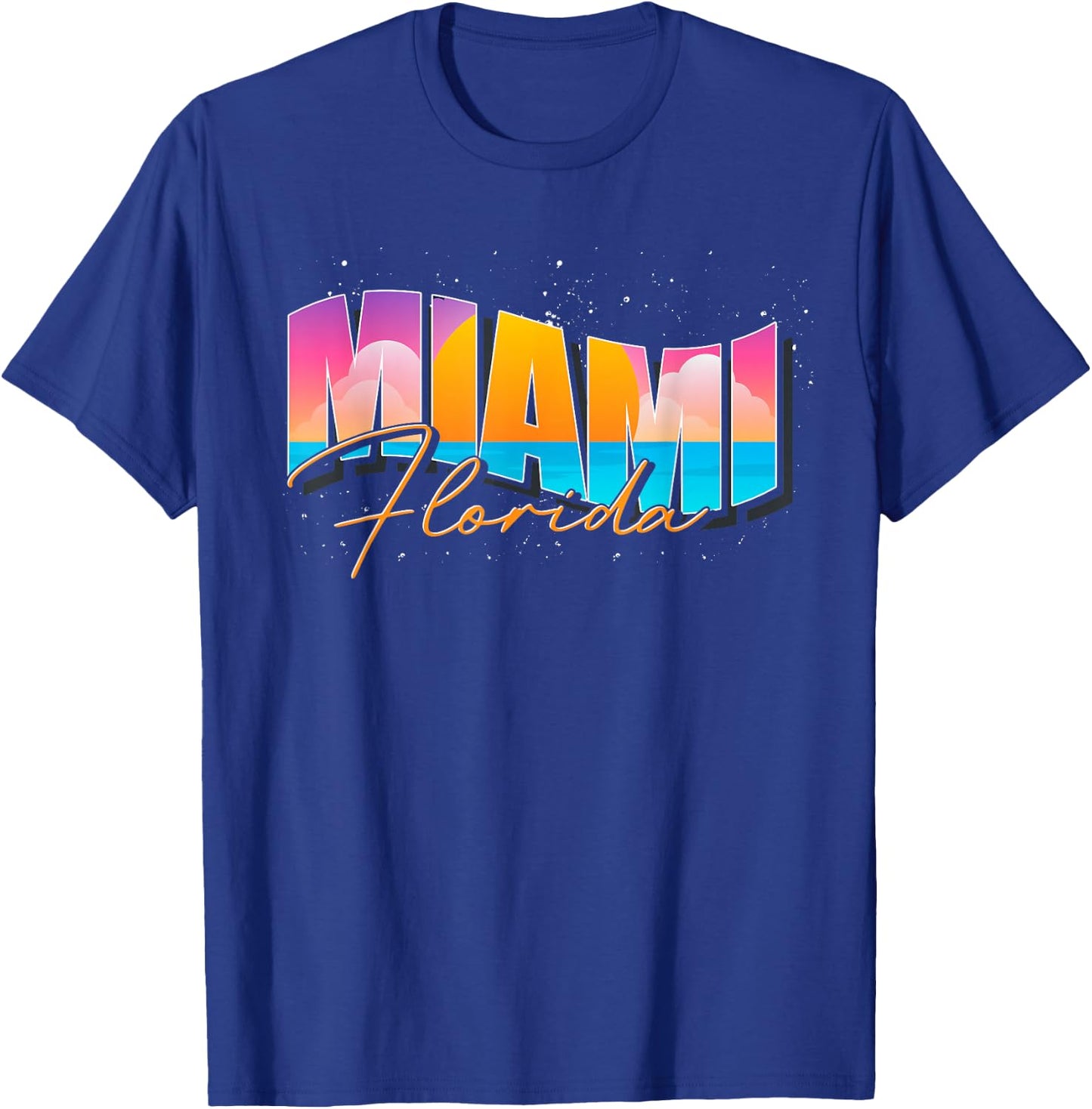 FL State Summer Vacation Tropical South Beach Miami Florida T-Shirt - T-Shirt | Royal