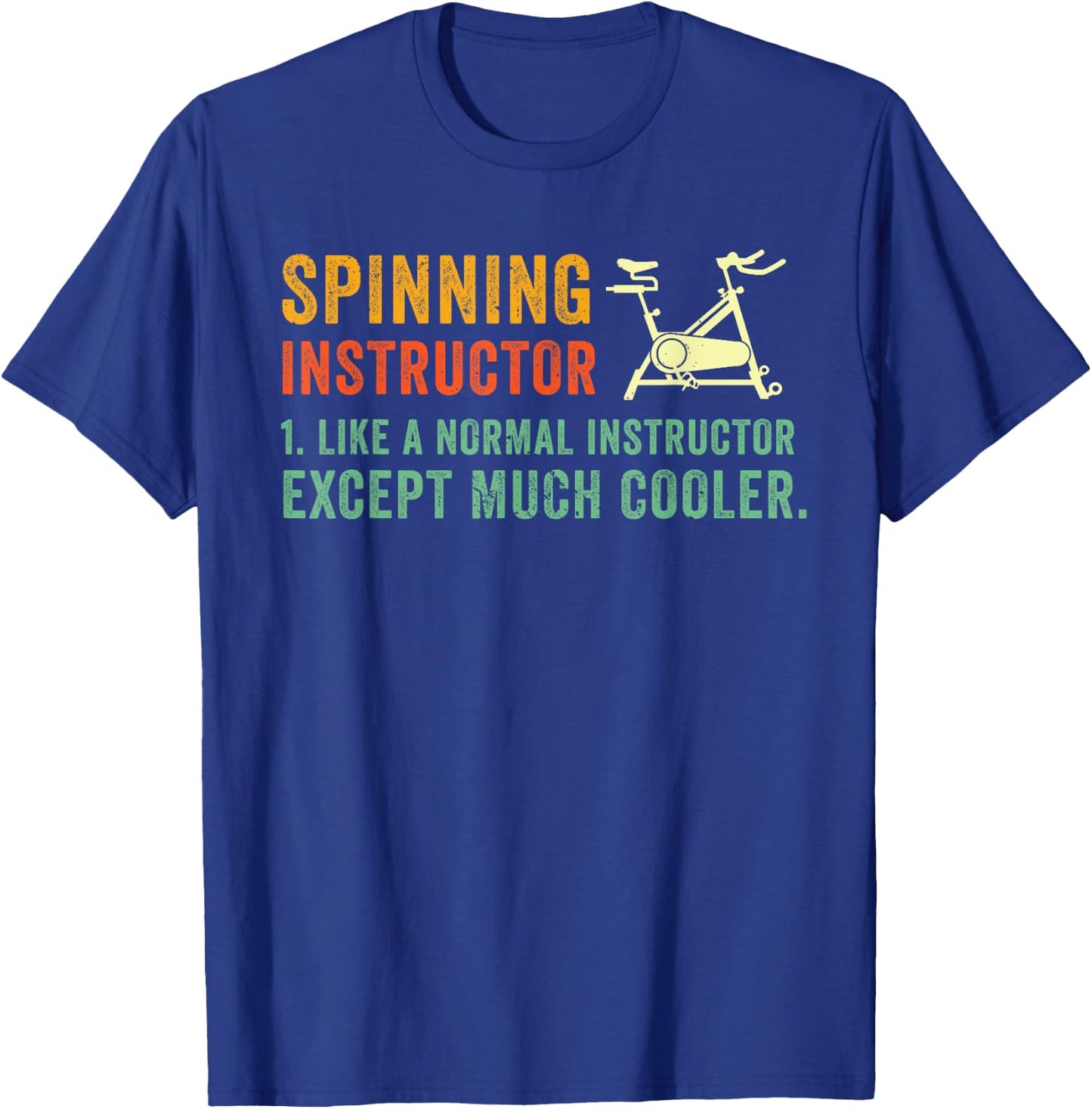 Spin Bike Funny Spin Instructor Spinning Cyclist Spinner Gym T-Shirt - T-Shirt | Royal