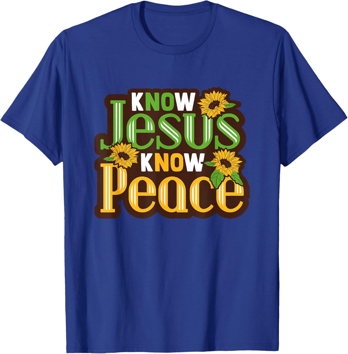 Biblicial Bible "No Jesus No Peace" Christ for Bible Student T-Shirt - T-Shirt | Royal
