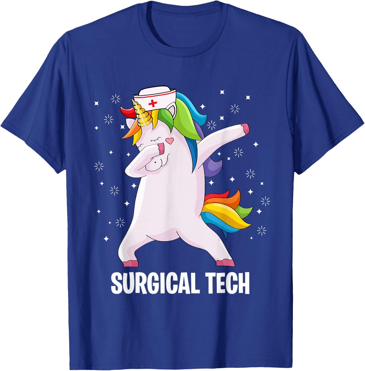 Funny Scrub Tech Surgical Tech Week Technologist Unicorn T-Shirt - T-Shirt | Royal