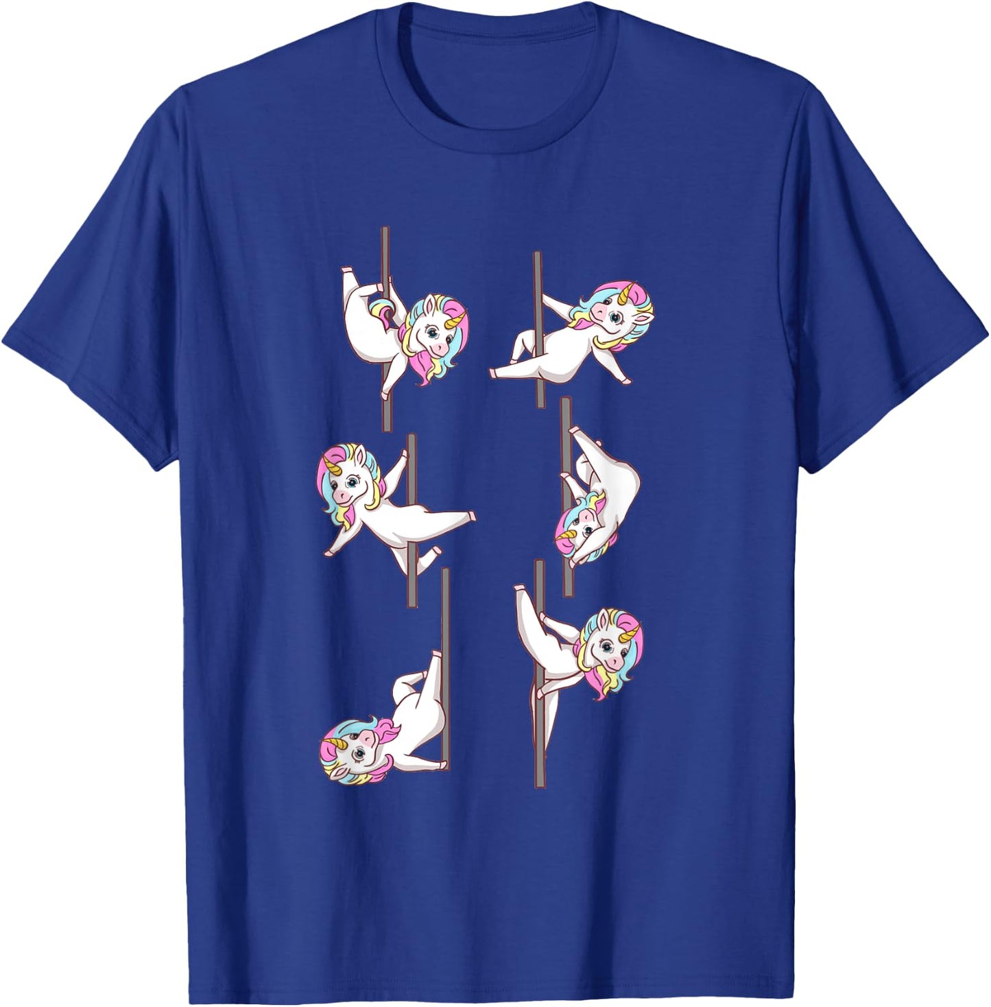 Cute Unicorns Pole Dancing Funny Pole Dance Lover T-Shirt - T-Shirt | Royal