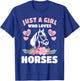 Just A Girl Who Loves Horses Horseback Riding Women Girls T-Shirt - T-Shirt | Royal