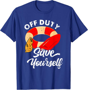 Lifeguards Off Duty Save Yourself T-Shirt - T-Shirt | Royal